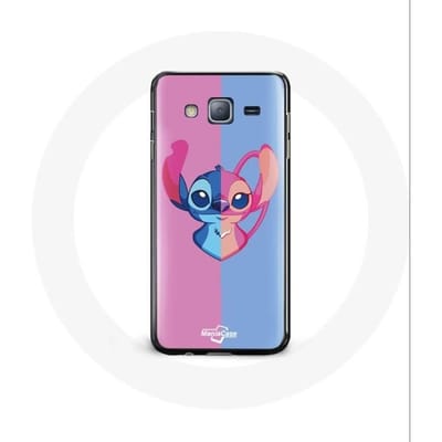 Coque - Samsung - Galaxy J3 2016 - Stitch et Angel - Souple - Protection enfant rose