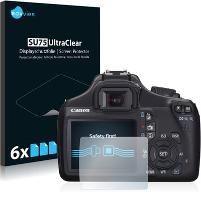 Savvies - Screenprotector voor Canon EOS 1100D - Folie Beschermfolie transparant 6 Stuks
