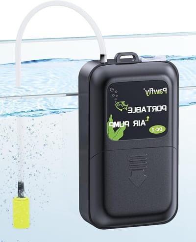 Draagbare Aquarium Luchtpomp met Batterij, 2.5 L/min, Ideaal voor Buitenvisserij en Vervoer van Vissen, Perfect bij Stroomuitval