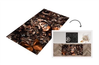 Keukenloper - Loper keuken - Vlinder - Vrouw - Chic - 120x60 cm - Keukenloper vinyl