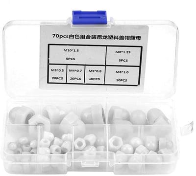 Eikelmoeren Nylon Set - Dome Moeren Zeskant - Bevestigen van Onderdelen - Sluitingen Voorkomen Losraken