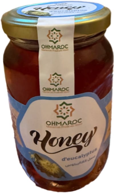 Biologische Eucalyptus Honing 1kg g + Gratis Lepel