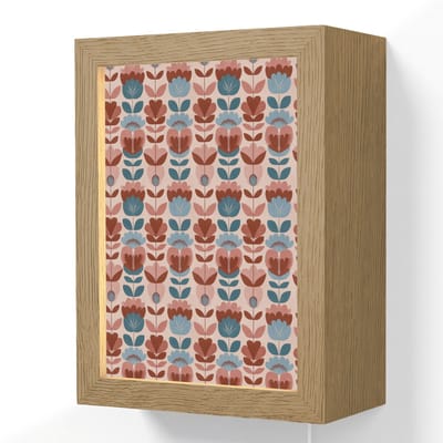 Wandlamp 15x20 cm - Oplaadbaar - Vintage - Motief - Kleurrijk - Wandlampen binnen woonkamer - Slaapkamer lamp met kabel - Decoratieve nachtlamp - Vloerlamp snoer
