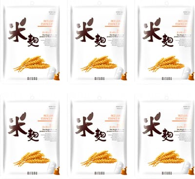Mitomo Rice Leaven Gezichtsmasker - 6 x 25g - Tissue Masker - Sheet Mask - Masker - Gezichtsverzorging