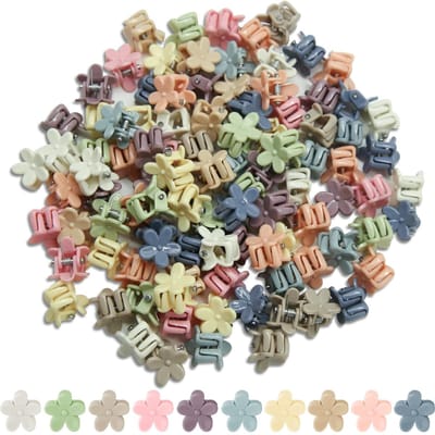 Dailygoods- Haarklemmen 100 Stuks - Kleine Bloem Klemmen - Stevige Grip - Kleurrijke Haaraccessoires - Voor Meisjes - Duurzaam Plastic