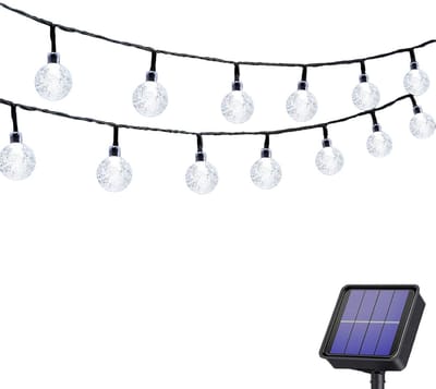 Home & Marker - Lichtsnoer Buiten Solar - Tuinverlichting op Zonne Energie - Lichtslinger - Buitenverlichting Slinger - Tuinverlichting - Sfeerverlichting - 20 Lampjes - 5 Meter - Wit Licht - SOLSTICE