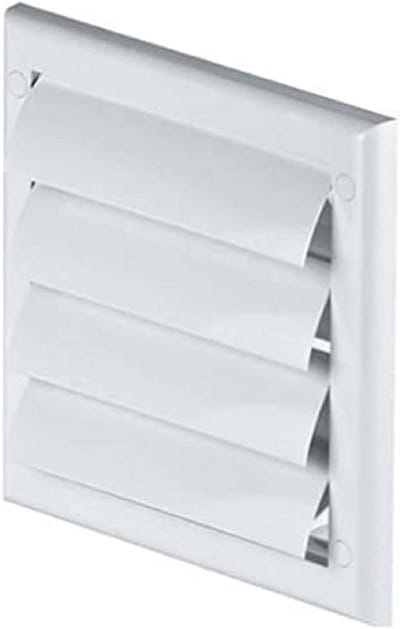 Ventilatierooster met lamellen - Afsluitrooster terugslagklep - Ruimtes ventileren - Geïntegreerd insectennet - Ø 100 mm - Wit