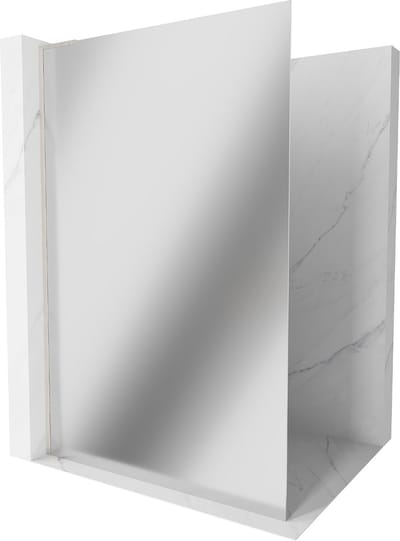 Mexen Kioto L douchewand Walk-in 70 x 200 , spiegel, geborsteld nikkel - 800-070-103-97-50