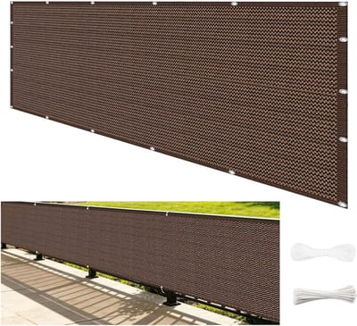 Balkonscherm Inkijkbescherming - Privacy Scherm - Privacy Creëren - Weerbestendig Materiaal - 190 x 1450 cm - Bruin