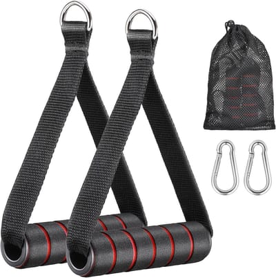 Set van 2 Ergonomische Fitness Grips voor Fitnessbanden en Pull-Up Straps, Antislip Handgrepen voor Krachttraining en Rope Pulling Oefeningen, Gym Accessoires met 2 Buckles