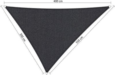 Shadow Comfort® Ongelijkzijdige Schaduwdoek - UV Bestendig - Zonnedoek - 300 x 350 x 400 CM - Carbon Black