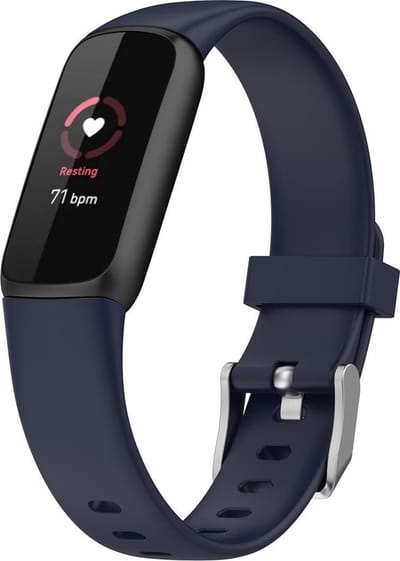 By Qubix - Compatible Fitbit bandje - Geschikt voor fitbit luxe bandje - Sportbandje met gesp - Maat: Small - Donkerblauw Smartwatchbandje horlogeband polsband Armband Strap Band Watchband