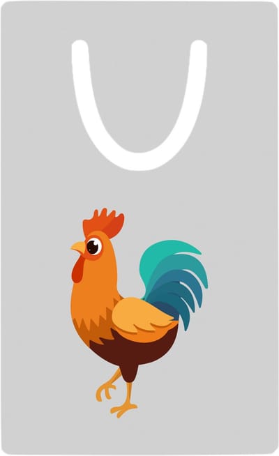 Hacebo® - Haan metalen boekenlegger - Kippen - Dieren liefhebbers - Kip - vogels - kinderboerderij - huisdieren Bladwijzer boekenleggers - 7.6 cm x 5cm
