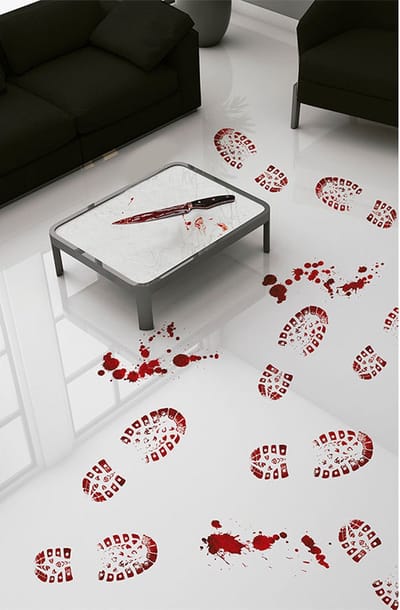 Fiestas Guirca - Vloerdecoratie Vinyl Bloody steps (25x70cm, 2 sheets) - Halloween - Halloween Decoratie - Halloween Versiering