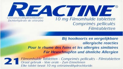 Reactine Allergietabletten Cetirizine 10 mg - 21 tabletten