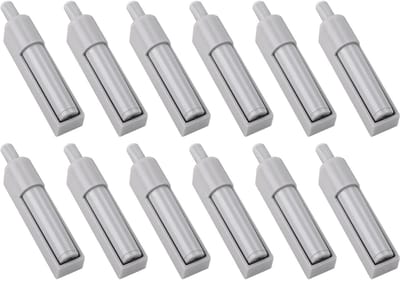 Deurbuffer - 12 stuks - Druksnappers - Deurdemper - Deursluiter - Softclose deurdempers - Meubeldeurdemper - Grijs
