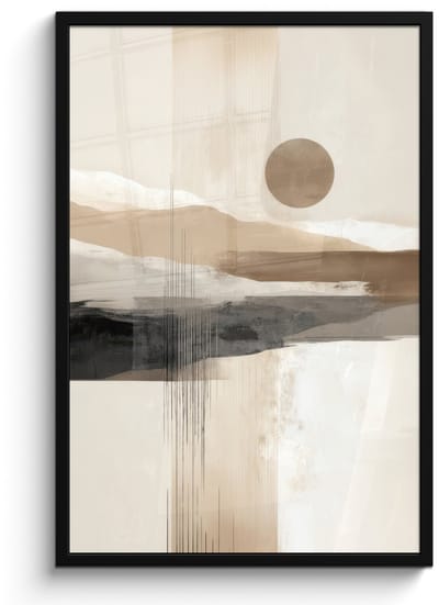 Poster in lijst - Fotolijst 60x90 cm - Posters - Minimalistisch - Landschap - Dimensie - Posterlijst zwart - Decoratie - Wanddecoratie woonkamer - Muurdecoratie slaapkamer