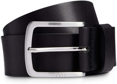 Hugo Boss - Jor riem zwart van Italiaans leer met gesp met logogravure - heren