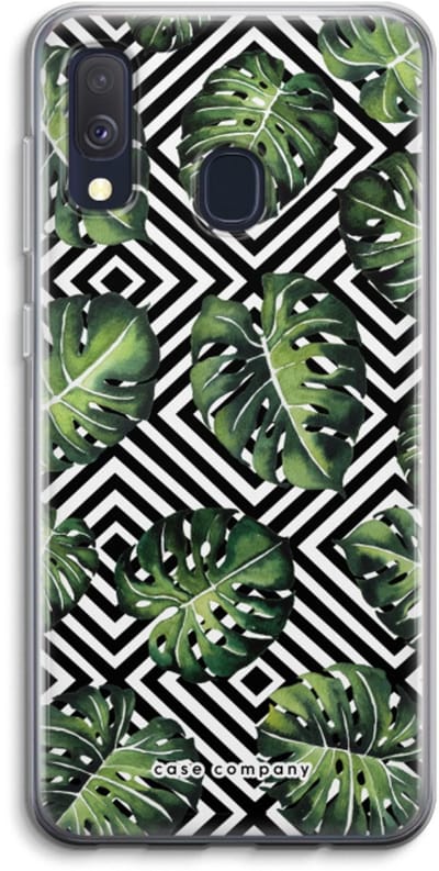 Case Company® - Hoesje geschikt voor Samsung Galaxy A40 hoesje - Geometrische jungle - Soft Cover Telefoonhoesje - Bescherming aan alle Kanten en Schermrand