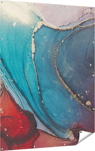 Gards Tuinposter Abstracte Luxe Kunst - 120x160 cm - Tuindoek - Tuindecoratie - Wanddecoratie buiten - Tuinschilderij