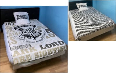Harry Potter - Dekbedovertrek - 140x200Cm - Eenpersoons - Wit – Polyester