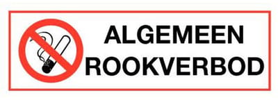 Algemeen rookverbod bord - kunststof 200 x 75 mm