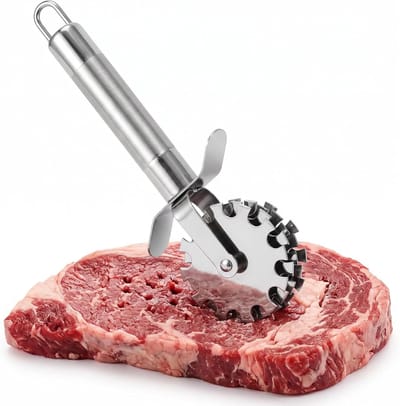 Stainless Steel Vleesvermalser - Professionele Tenderizer Tool voor Steak, Varkensvlees en Kalfsvlees met Rolhamer en Spuitfunctie