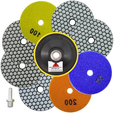 Diamant polijstpads set - Schuurschijven - Oppervlakken polijsten - Droog gebruik - 100 mm - Niet gespecificeerd