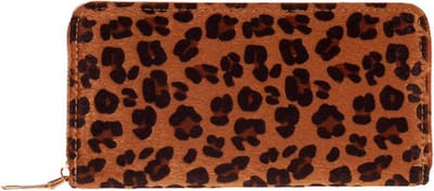 Portemonnee bruin met luipaardprint - 20x11cm