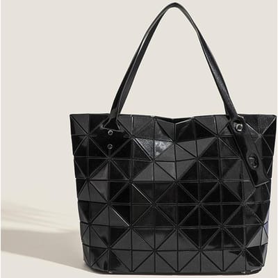 Japanse Geometrische Splicing Handtas Enkele Schouder Draagtas Grote Capaciteit Originele Enkele Dames Tas Geometrische Diamant Pendel Handtas black