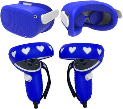 Beschermhoes Set - VR Accessoires - Virtuele Ervaring - Huidvriendelijk Siliconen - Complete Set - Wit met Zwart