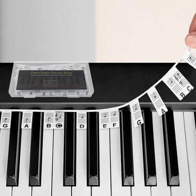 Siliconen Pianonoten Stickers voor 88 Toetsen, Verwijderbare Notitielabels voor Piano Leren, Beginners Hulpmiddel