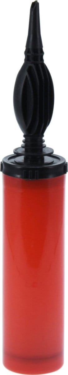 FX Tools Ballonnen opblaaspomp met opzetstuk - kunststof - 28 cm - rood - voor latex ballonnen