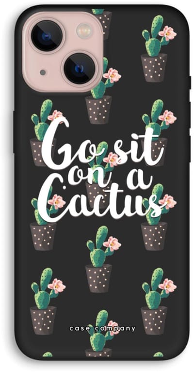 Case Company® - Hoesje geschikt voor iPhone 13 hoesje - Cactus quote - Biologisch Afbreekbaar Telefoonhoesje - Bescherming alle Kanten en Schermrand