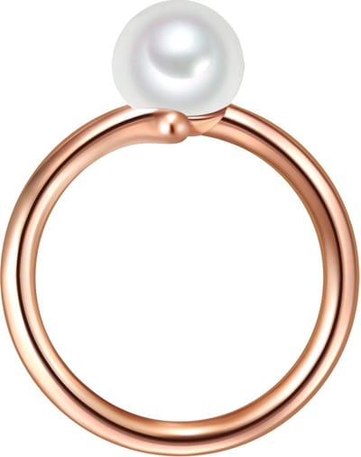 Valero Pearls Dames Lady Ring 925 Zilver zoet water Parel 52 Roségoud 32018589