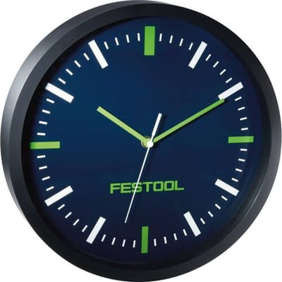 Festool 498385 Wandklok 300 mm x 300 mm x 300 mm x 300 mm Donkerblauw, Groen Slepend uurwerk (geluidsloos)