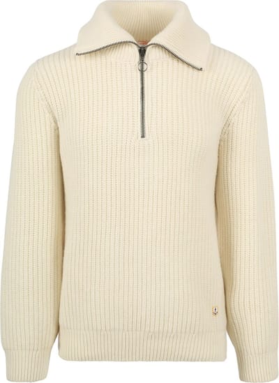 Armor-Lux Camionneur Half Zip Trui Wol Ecru - Maat XL - Heren - Schipperstrui