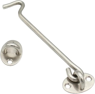 Deurhaak Ooggrendel - Sluiting Haken - Veilig Deuren Sluiten - Compact Ontwerp - 4 Stuks 75-200mm - Wit