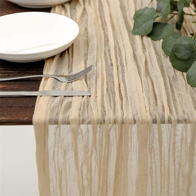 90x300 cm gebreide stoffen tafelloper Bruiloft verjaardagsfeest banketdecoratie gaasstof voile tafelkleed Twist tafelhoes 90x180CM gray