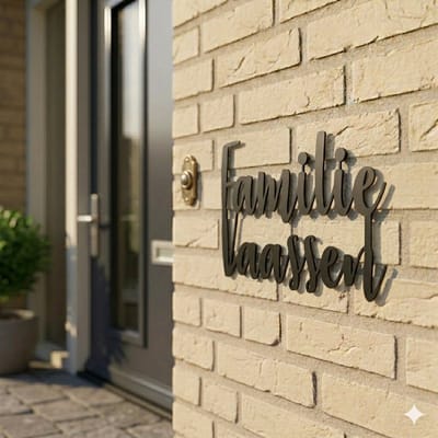 Naambordje Unico - Familie naam Extra (incl. blinde bevestiging) | Incl. 2 jaar garantie