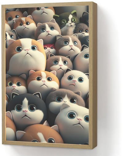 Nachtlampje 40x60 cm - Kinder lamp - Kat - Huisdieren - Poes - Bruin - Grijs - Kinderen - Tafellamp kinderkamer draadloos - Slaapkamer lampje - Bedlamp kinderen - Kinderlampje - Wandlamp babykamer - Nachtlampjes