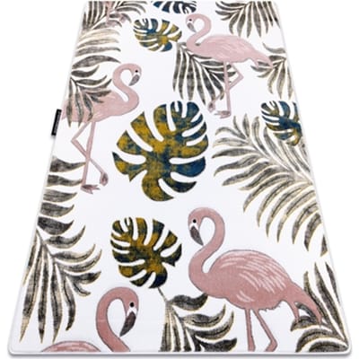 Kleden Rugsx Tapijt PETIT GARDEN Flamingo's blad motief monste 80x150 cm