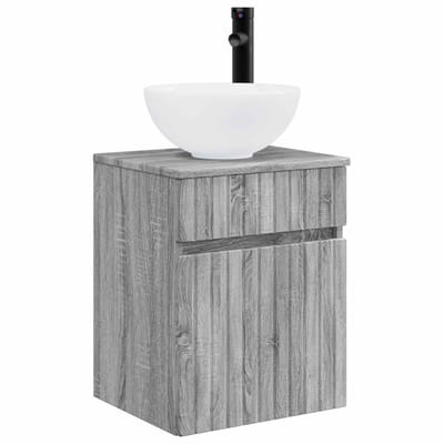 vidaXL - Wandgemonteerde - wastafelmeubel - Grijs - Sonoma - 39 - x - 35 - x - 63 - cm