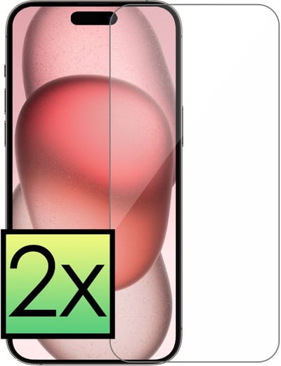 Screenprotector - 2 Stuks - Geschikt voor Apple iPhone 15 Pro Max - Extra Sterk - Beschermglas - Gehard Glas - Tempered Glass - Screen Protector - Bescherm Cover