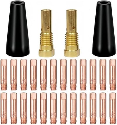 Lassaccessoireset - MIG toebehoren - Precisie lassen - Hoge temperatuur bestendig - 24 delig - Zilverkleurig