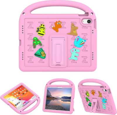 EtuiTab Kids Armor - Apple iPad 10.9/11 Gen - Roze - Silikon - Bescherming met Standaard