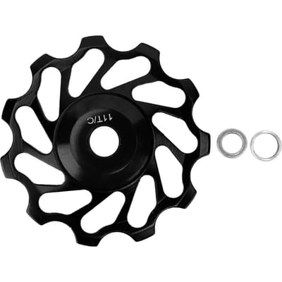 11 Tanden Mountainbike Keramisch Wiel Achterderailleur Geleiderolletje Roller Fiets Aluminiumlegering LageringZwart zwart