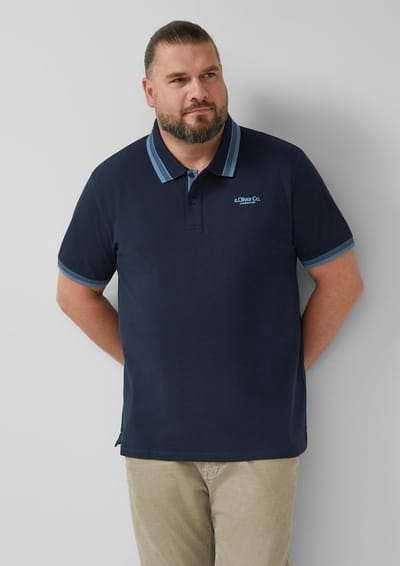 s.Oliver - male - Piqué poloshirt met contrasterende details
