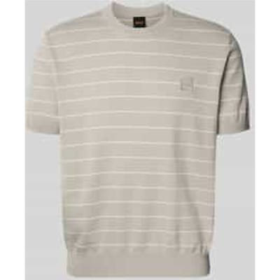 BOSS Knitted T-shirt Kanacho Open Grey - Maat XXL - Heren - Casual T-shirts