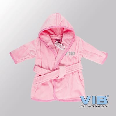 VIB® - Badjas voor kinderen Luxe Katoen - VIB (Roze-Zilver) - Babykleertjes - Baby cadeau - zwangerschap aankondiging - geboorte cadeau